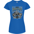 Custom Motorcycle Biker Motorbike Womens Petite Cut T-Shirt Royal Blue