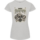Custom Motorcycle Biker Motorbike Womens Petite Cut T-Shirt Sports Grey