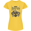 Custom Motorcycle Biker Motorbike Womens Petite Cut T-Shirt Yellow