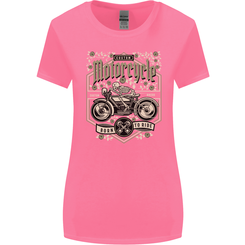Custom Motorcycle Biker Motorbike Womens Wider Cut T-Shirt Azalea