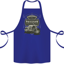 Custom Motorcycles Choppers Biker Motorbike Cotton Apron 100% Organic Royal Blue