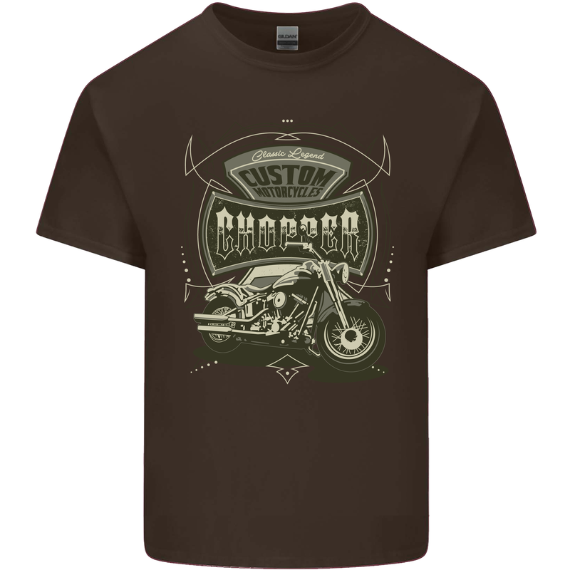 Custom Motorcycles Choppers Biker Motorbike Kids T-Shirt Childrens Chocolate