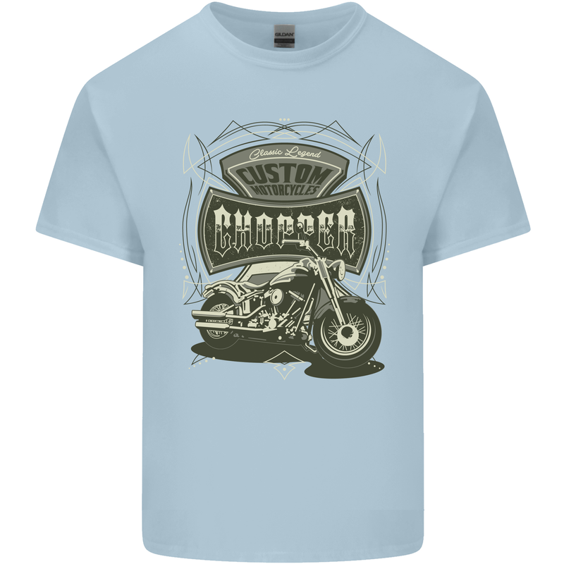 Custom Motorcycles Choppers Biker Motorbike Kids T-Shirt Childrens Light Blue