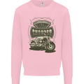 Custom Motorcycles Choppers Biker Motorbike Mens Sweatshirt Jumper Light Pink