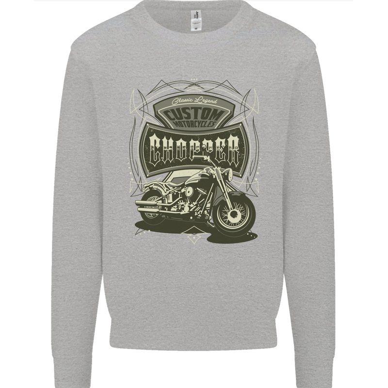 Custom Motorcycles Choppers Biker Motorbike Mens Sweatshirt Jumper Sports Grey