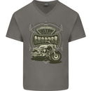 Custom Motorcycles Choppers Biker Motorbike Mens V-Neck Cotton T-Shirt Charcoal