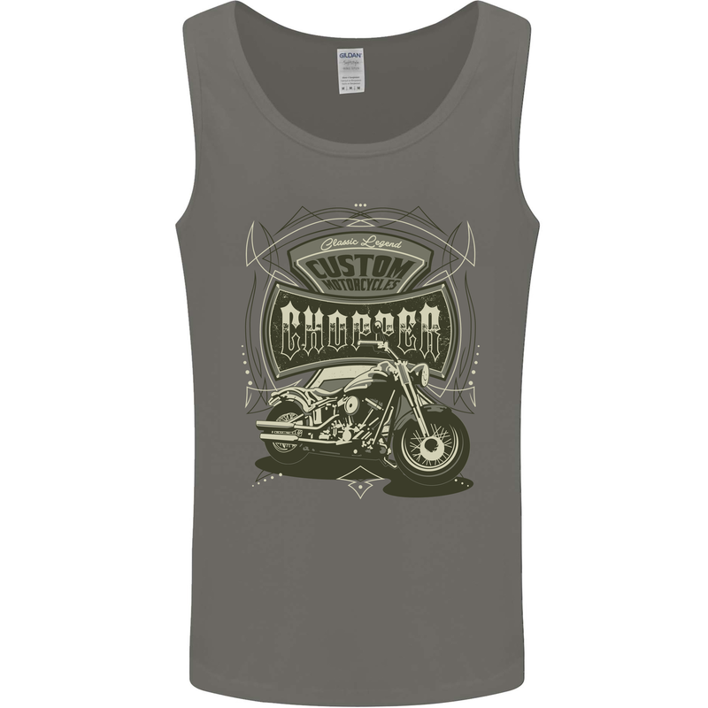 Custom Motorcycles Choppers Biker Motorbike Mens Vest Tank Top Charcoal