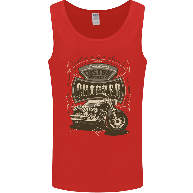 Custom Motorcycles Choppers Biker Motorbike Mens Vest Tank Top Red
