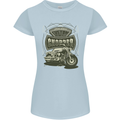 Custom Motorcycles Choppers Biker Motorbike Womens Petite Cut T-Shirt Light Blue