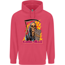 Cute Hell Cat Grim Reaper Skull Halloween Childrens Kids Hoodie Heliconia