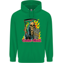 Cute Hell Cat Grim Reaper Skull Halloween Childrens Kids Hoodie Irish Green