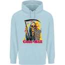 Cute Hell Cat Grim Reaper Skull Halloween Childrens Kids Hoodie Light Blue