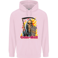 Cute Hell Cat Grim Reaper Skull Halloween Childrens Kids Hoodie Light Pink