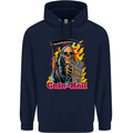 Cute Hell Cat Grim Reaper Skull Halloween Childrens Kids Hoodie Navy Blue