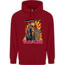 Cute Hell Cat Grim Reaper Skull Halloween Childrens Kids Hoodie Red