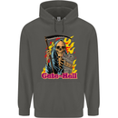 Cute Hell Cat Grim Reaper Skull Halloween Childrens Kids Hoodie Storm Grey