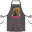 Cute Hell Cat Grim Reaper Skull Halloween Cotton Apron 100% Organic Dark Grey