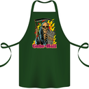 Cute Hell Cat Grim Reaper Skull Halloween Cotton Apron 100% Organic Forest Green