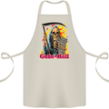 Cute Hell Cat Grim Reaper Skull Halloween Cotton Apron 100% Organic Natural