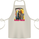Cute Hell Cat Grim Reaper Skull Halloween Cotton Apron 100% Organic Natural