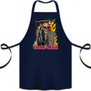 Cute Hell Cat Grim Reaper Skull Halloween Cotton Apron 100% Organic Navy Blue