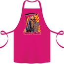 Cute Hell Cat Grim Reaper Skull Halloween Cotton Apron 100% Organic Pink