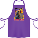 Cute Hell Cat Grim Reaper Skull Halloween Cotton Apron 100% Organic Purple