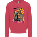 Cute Hell Cat Grim Reaper Skull Halloween Kids Sweatshirt Jumper Heliconia