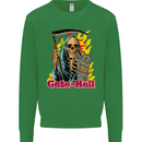 Cute Hell Cat Grim Reaper Skull Halloween Kids Sweatshirt Jumper Irish Green