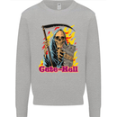 Cute Hell Cat Grim Reaper Skull Halloween Kids Sweatshirt Jumper Sports Grey