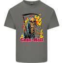 Cute Hell Cat Grim Reaper Skull Halloween Kids T-Shirt Childrens Charcoal