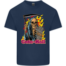 Cute Hell Cat Grim Reaper Skull Halloween Kids T-Shirt Childrens Navy Blue