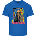 Cute Hell Cat Grim Reaper Skull Halloween Kids T-Shirt Childrens Royal Blue