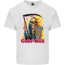 Cute Hell Cat Grim Reaper Skull Halloween Kids T-Shirt Childrens White