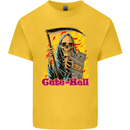 Cute Hell Cat Grim Reaper Skull Halloween Kids T-Shirt Childrens Yellow