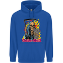 Cute Hell Cat Grim Reaper Skull Halloween Mens 80% Cotton Hoodie Royal Blue