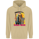 Cute Hell Cat Grim Reaper Skull Halloween Mens 80% Cotton Hoodie Sand