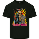 Cute Hell Cat Grim Reaper Skull Halloween Mens Cotton T-Shirt Tee Top Black