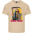 Cute Hell Cat Grim Reaper Skull Halloween Mens Cotton T-Shirt Tee Top Sand