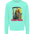 Cute Hell Cat Grim Reaper Skull Halloween Mens Sweatshirt Jumper Peppermint