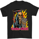 Cute Hell Cat Grim Reaper Skull Halloween Mens T-Shirt Cotton Gildan Black