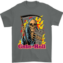 Cute Hell Cat Grim Reaper Skull Halloween Mens T-Shirt Cotton Gildan Charcoal