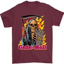 Cute Hell Cat Grim Reaper Skull Halloween Mens T-Shirt Cotton Gildan Maroon