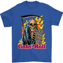 Cute Hell Cat Grim Reaper Skull Halloween Mens T-Shirt Cotton Gildan Royal Blue