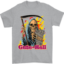 Cute Hell Cat Grim Reaper Skull Halloween Mens T-Shirt Cotton Gildan Sports Grey
