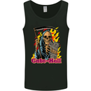 Cute Hell Cat Grim Reaper Skull Halloween Mens Vest Tank Top Black