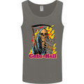 Cute Hell Cat Grim Reaper Skull Halloween Mens Vest Tank Top Charcoal