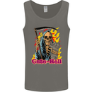 Cute Hell Cat Grim Reaper Skull Halloween Mens Vest Tank Top Charcoal