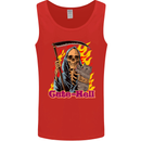 Cute Hell Cat Grim Reaper Skull Halloween Mens Vest Tank Top Red