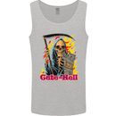Cute Hell Cat Grim Reaper Skull Halloween Mens Vest Tank Top Sports Grey